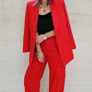 Alice & Olivia Red Cinnamon Women's Box Blazer Size 6 EUC